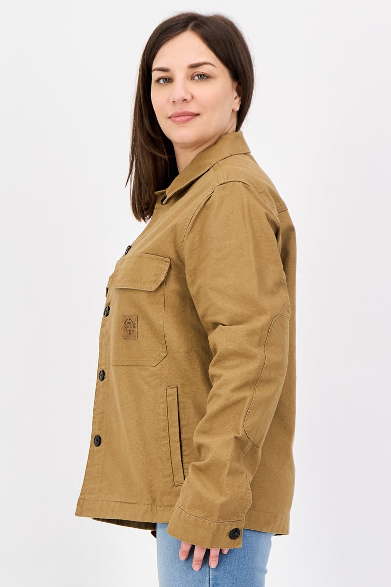 SALSA Women Solid  Long Sleeve Jacket Shirt, Brown - Image 4